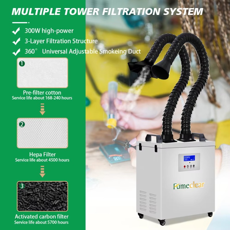 CE-geprüfter tragbarer Rauchab – Industrial Laser Fume Extractor Bewertung und Preis